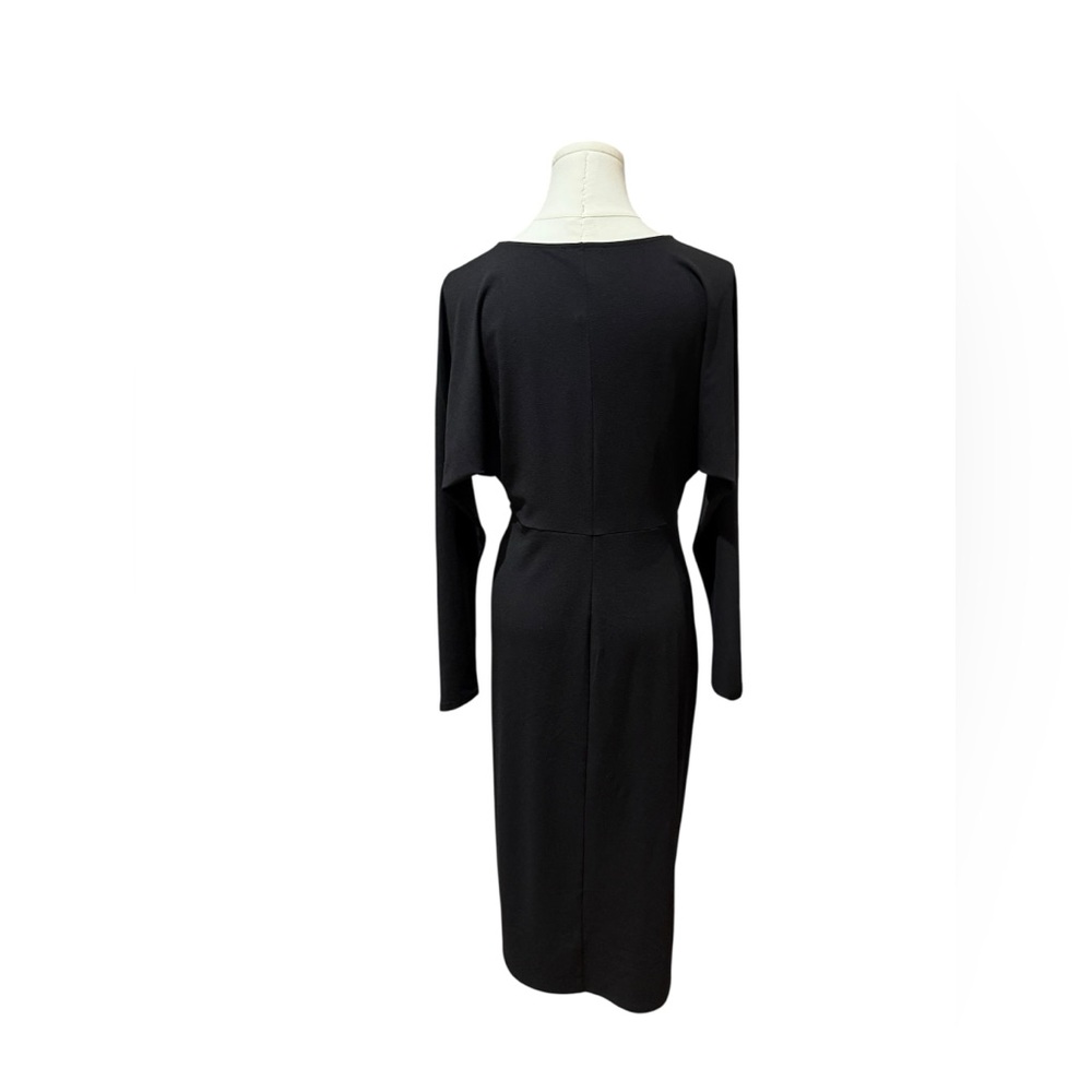 NWT - Universal Standard Plunge Neck Twist Midi Dress in Black Size Medium - Picture 4 of 7